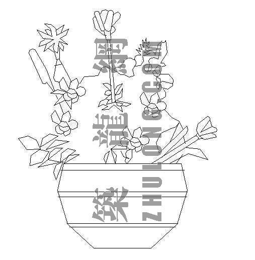 植物手绘平立面资料下载-室外植物立面图