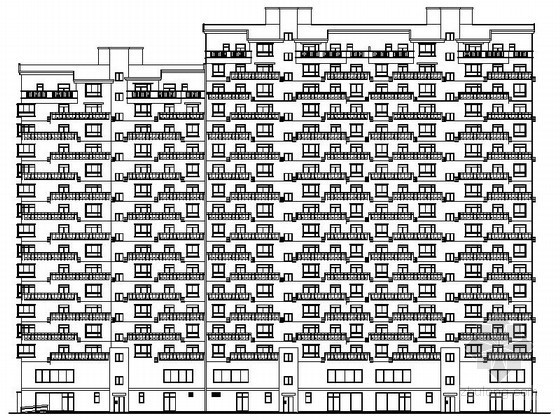 18层商住楼效果图资料下载-[河南]某小区十八层商住楼建筑施工图（南梯）