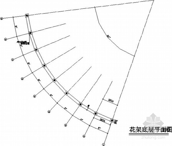 单臂直花架施工图资料下载-小区弧形花架结构施工图