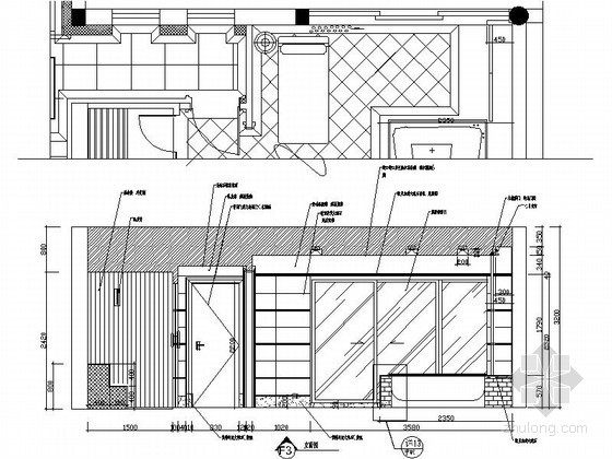现代中式家装cad资料下载-现代中式别墅SPA室立面图