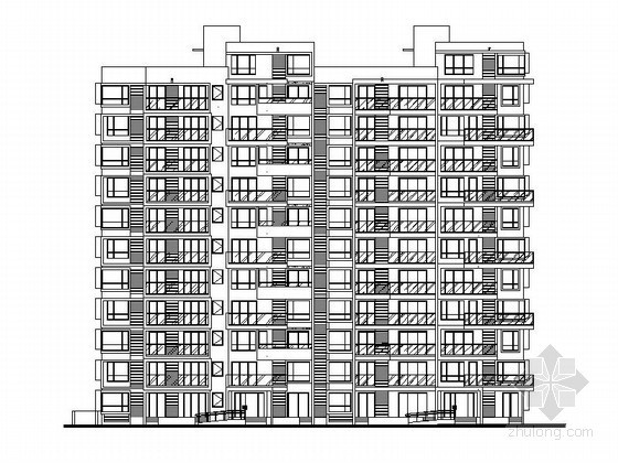 板式电梯户型资料下载-[无锡]某十一层板式住宅楼建筑施工图
