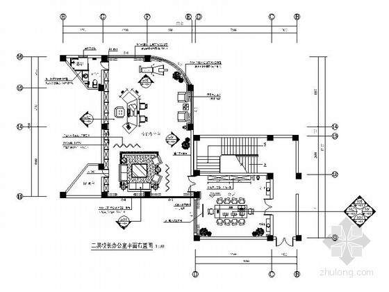 领导办公室室内装饰施工图资料下载-某学校校长办公室装修施工图