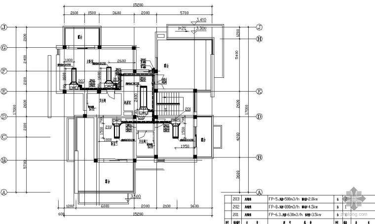 别墅楼供暖设计图资料下载-某别墅空调设计图