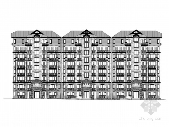 城市型住宅楼资料下载-[重庆]8层欧式风格住宅楼建筑施工图