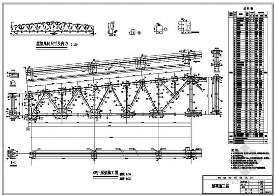 14米钢屋架结构图资料下载-某钢屋架课程设计（结构图）