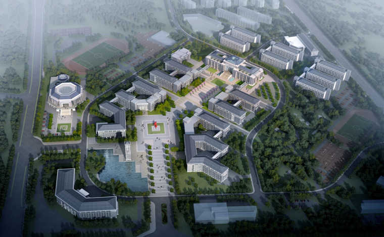 某四层体育馆资料下载-[南京]某大学新古典主义图书馆体育馆建筑设计方案文本（2套）