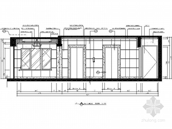 [辽宁]地产住宅小区现代门厅及电梯厅施工图门厅立面图 