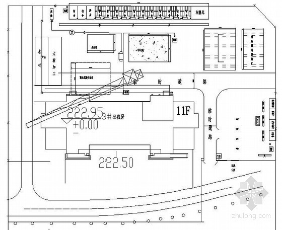 公区装修平面布置方案资料下载-[吉林]公租房基础施工现场平面布置图