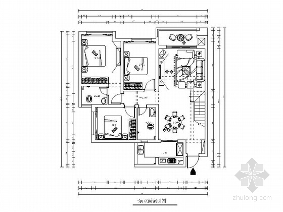 现代装修复式资料下载-精品现代风格两层复式别墅室内装修施工图（含效果）