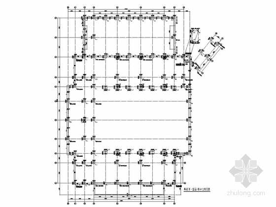 [南京]五层框架结构小学结构施工图（地下三  层）-地下室顶结构平面图