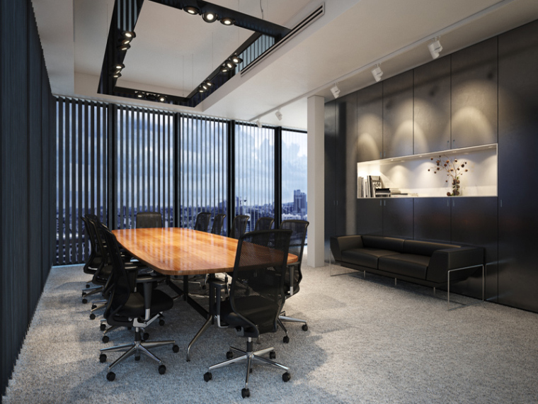 办公沙发3d模型下载资料下载-现代会议室3D模型下载