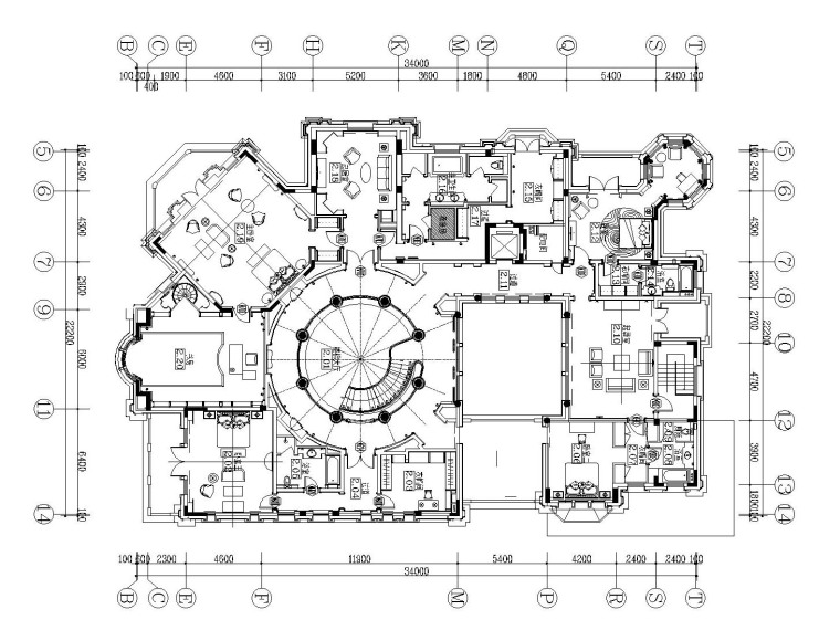 四层法式建筑施工图资料下载-[上海]法式新古典高尔夫别墅样板间装饰施工图（附效果图）