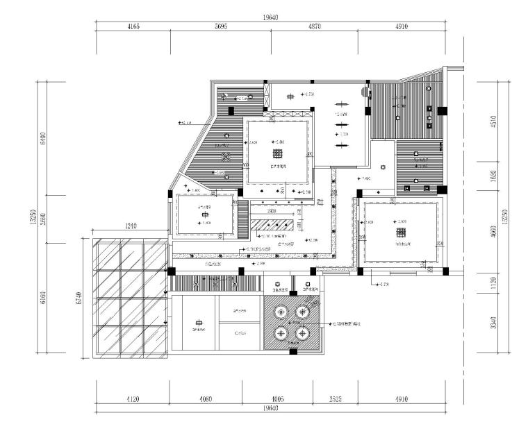 [福建]闽南贸易有限公司办公室装修施工图+效果图-2平面吊顶布置图