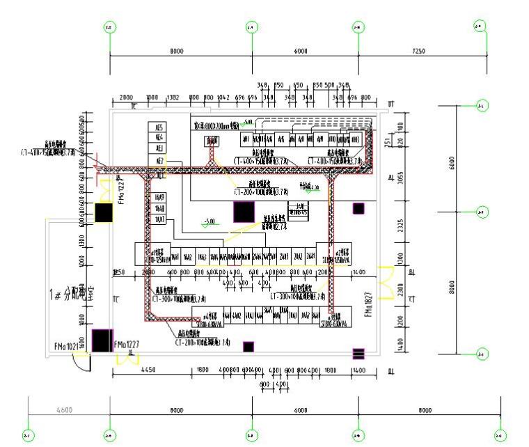 银领中心项目-配电室电气设备平面布置图