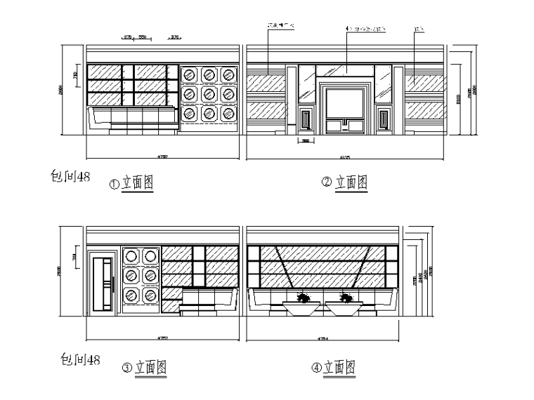 整套时尚KTV歌城设计施工图立面图