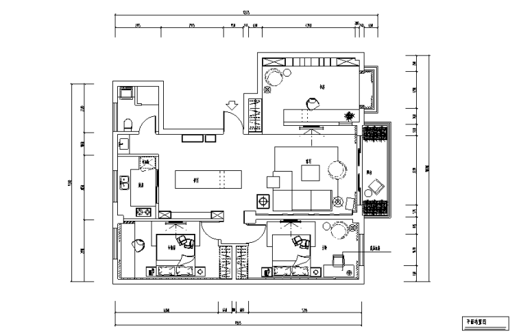 2018现代简约风格资料下载-现代简约风格三居室住宅设计施工图（附效果图+模型）