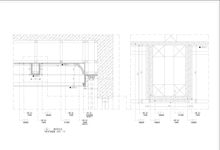 地知名地产风格三居室全套施工图设计（附效果图+3D模型）-天花剖面图
