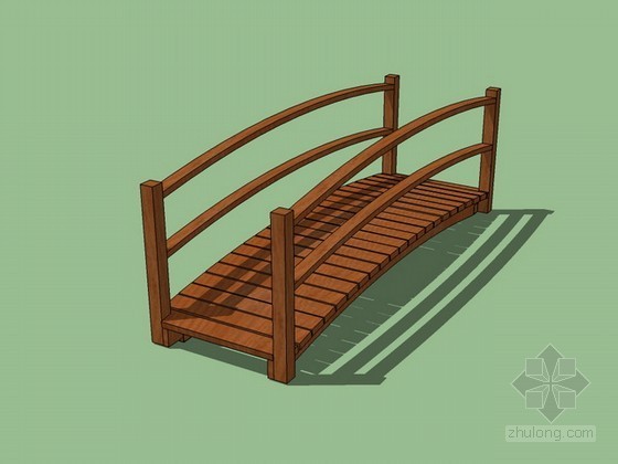 拱形木桥3d模型资料下载-木桥sketchup模型下载