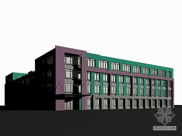 教学楼建筑模型SU资料下载-教学楼