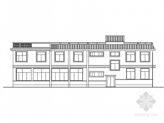 二层餐饮建筑资料下载-某机关二层食堂建筑扩初图