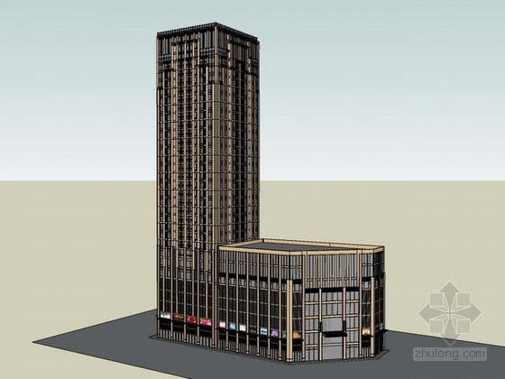 大型高层公寓平面资料下载-高层公寓sketchup模型下载