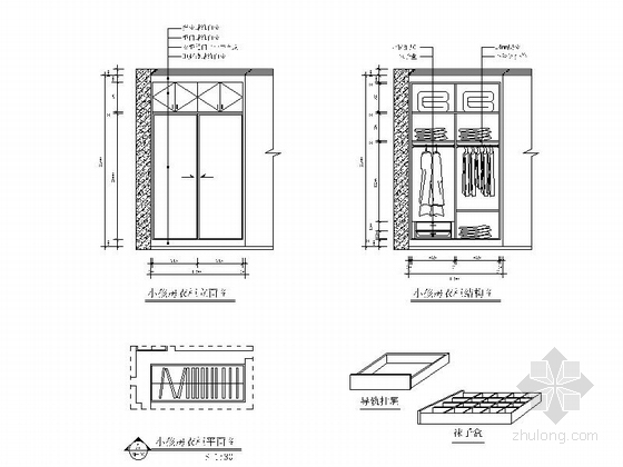 [广州]普通住宅区现代三居室装修施工图（含效果）立面图