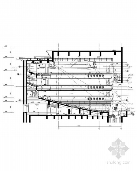 [浙江]某剧院给排水全套施工图纸-歌剧院A剖立面图(外墙） 