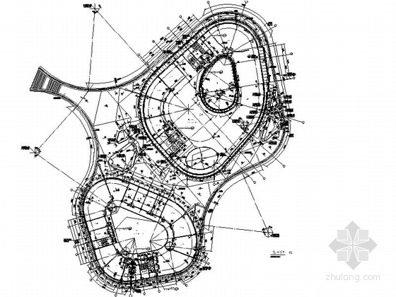 [四川]双圆形平面4层招商中心建筑施工图