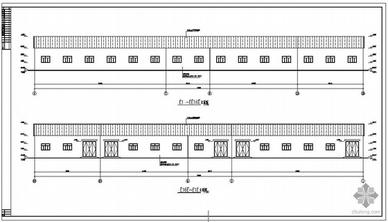 21米跨度排架结构厂房资料下载-某18米排架结构厂房建筑和结构图