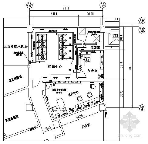 数据机房布置资料下载-[株洲]酒店通讯中心机房电气图纸