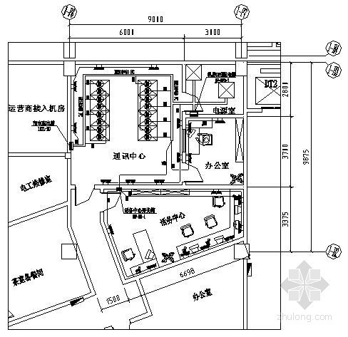 机房cad图纸资料下载-[株洲]酒店通讯中心机房电气图纸