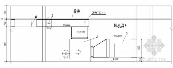 [四川]法院审判庭空调通风设计施工图-空调机房剖面图 