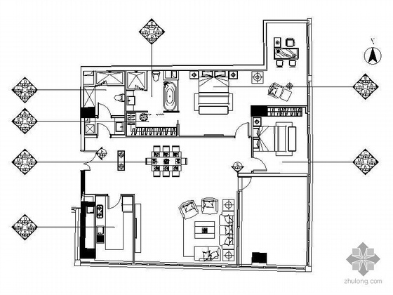 小户型公寓标准层资料下载-[北京]知名公寓F型标准层样板房装修图