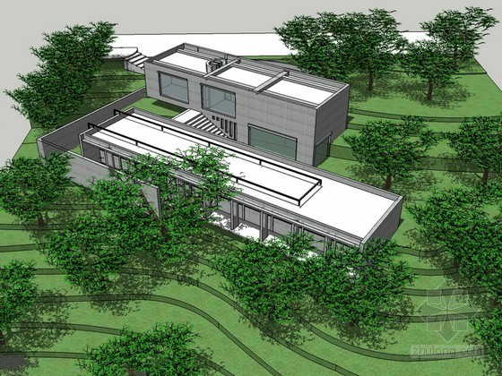 安藤忠雄建筑CAD资料下载-安藤忠雄住宅建筑草图模型