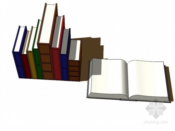 最新桥梁书籍资料下载-书籍sketchup模型