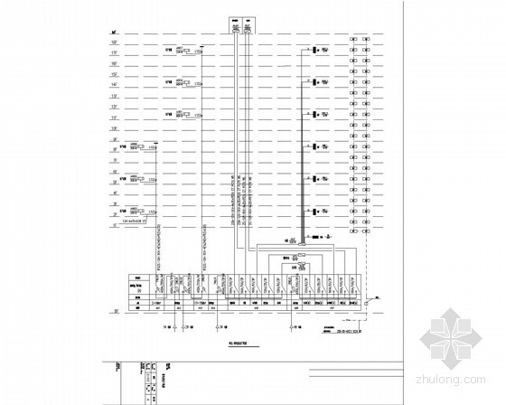 [上海]大型高层小区改造电气施工图纸-单元一配电垂直干线图 