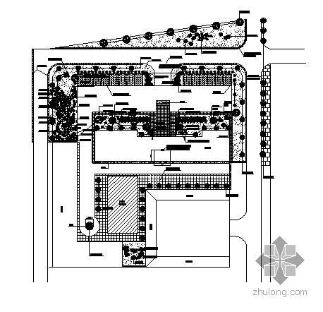 酒店屋顶花园CAD平面图资料下载-某屋顶花园种植平面图