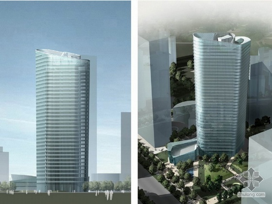 上海来福士广场办公楼资料下载-[上海]某三十二层办公楼方案设计文本（168米）