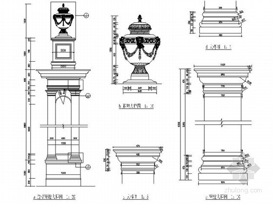酒庄厂房建筑设计资料下载-酒庄装饰柱详图