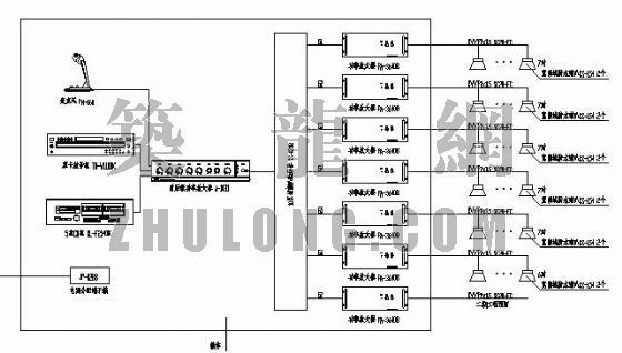 公园广播系统施工图资料下载-某公园广播系统图