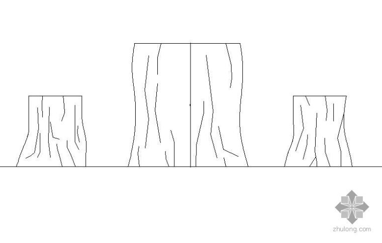 su树桩模型资料下载-仿树桩桌凳立面图