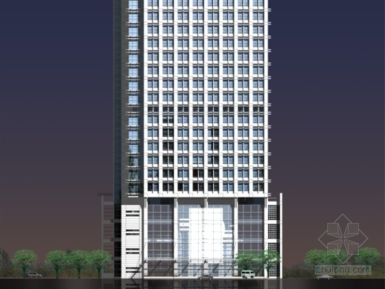 两层综合楼建筑效果图资料下载-某二十五层办公综合楼建筑方案图（含效果图）