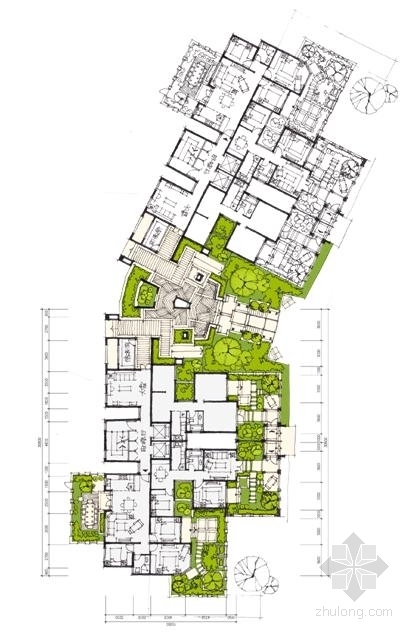 [上海]现代风格高层高级住宅区建筑设计方案文本-现代风格高层高级住宅区建筑平面图