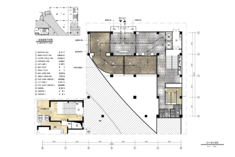 现代奢华风格环球金融中心售楼部深化设计施工图（附效果图）-平面布置图