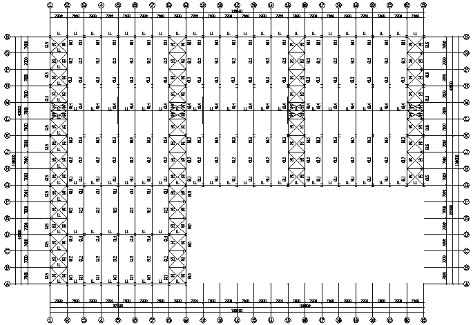 石材加工厂钢结构厂房资料下载-158X105m门式刚架钢结构厂房施工图（CAD，7张）