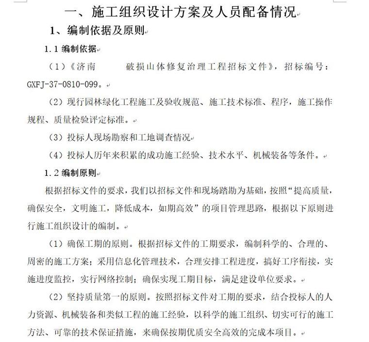 山体园建绿化施工方案资料下载-济南某园林山体修复治理施工方案（66页）