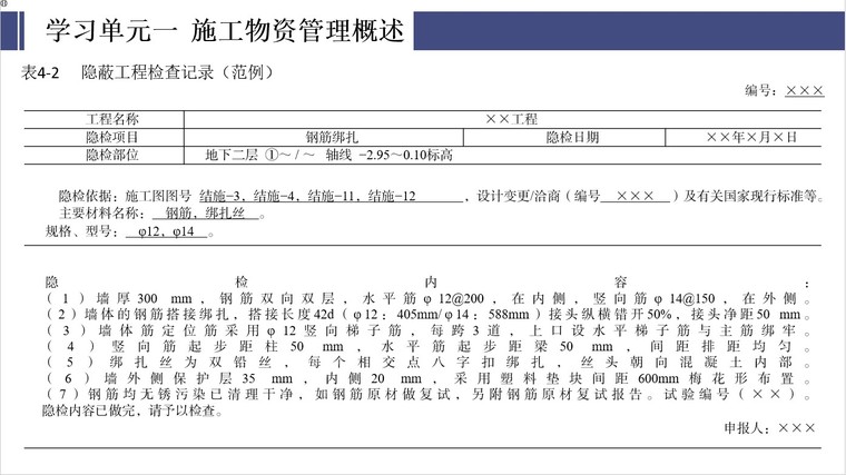 建筑工程施工记录-3、隐蔽工程检查记录（范例）