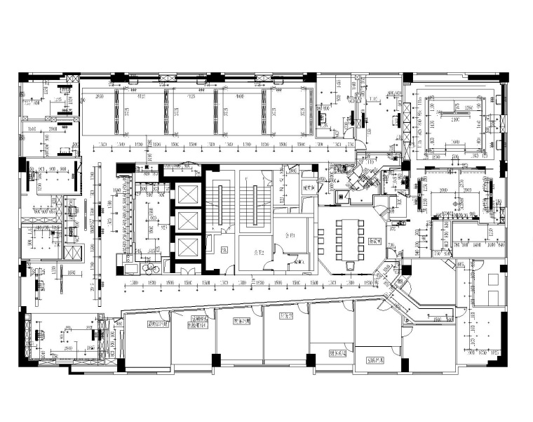 现代混搭风格凯隆地产办公室装修设计施工图+效果图-8灯为尺寸图_看图王