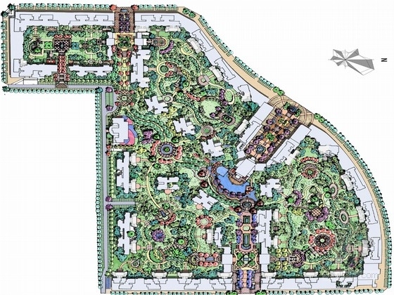 成都市居住区规划设计资料下载-[成都]ATR DECO新古典主义风格居住区景观规划设计方案