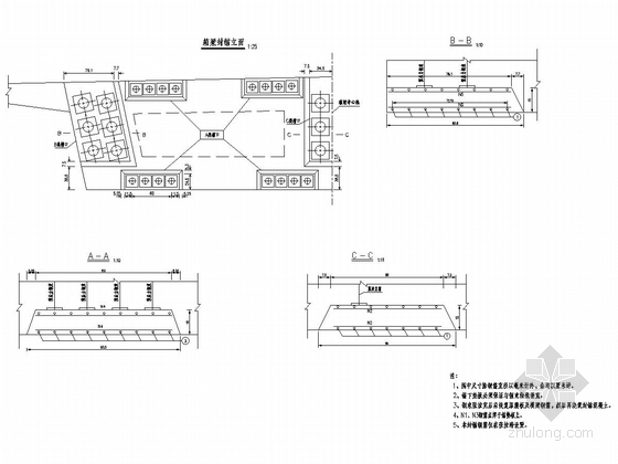 4×25m+（25+32+25）m现浇预应力等截面连续箱梁桥施工图设计100张-箱梁封锚钢筋图